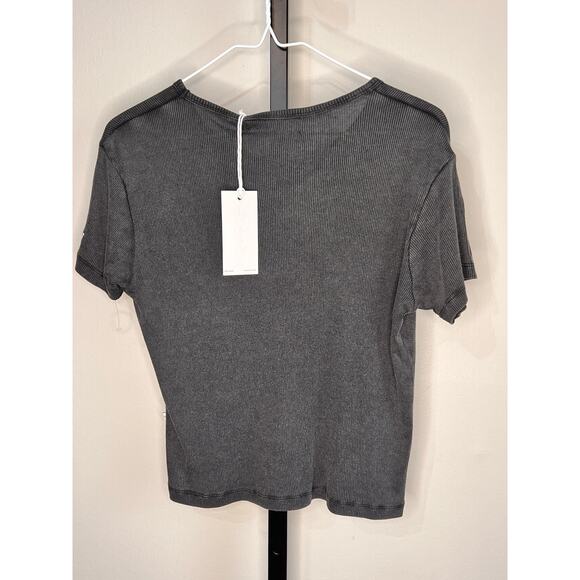 NWT Free People X The Laundry Room Womens Aquarius Stitch T-Shirt Black Size L - Picture 4 of 8